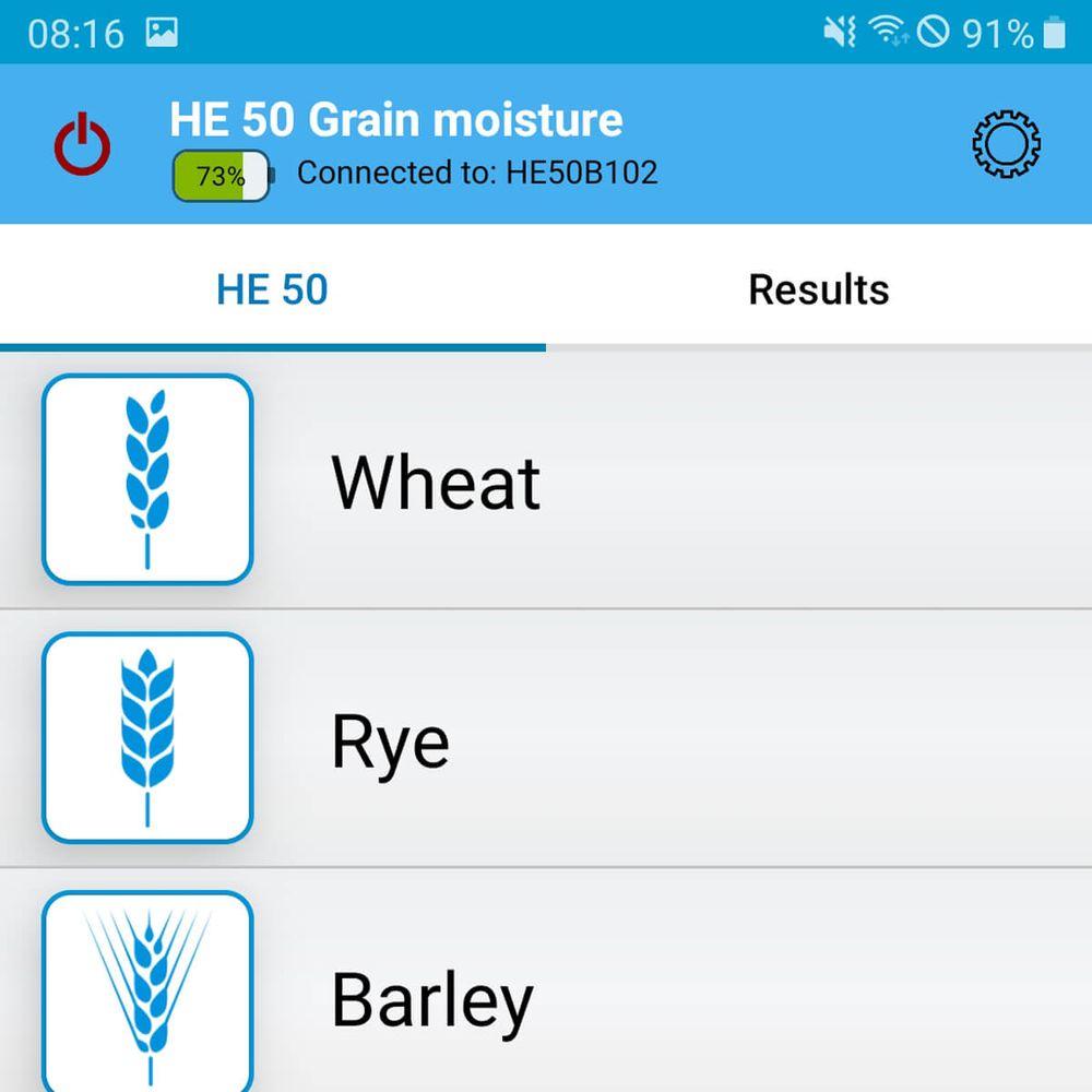 Exempel Pfeuffer HE 50 app för fuktmätning